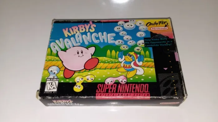 Kirby's Avalanche Super Nintendo - Jogo Completo com Caixa Manual e Panfletos
