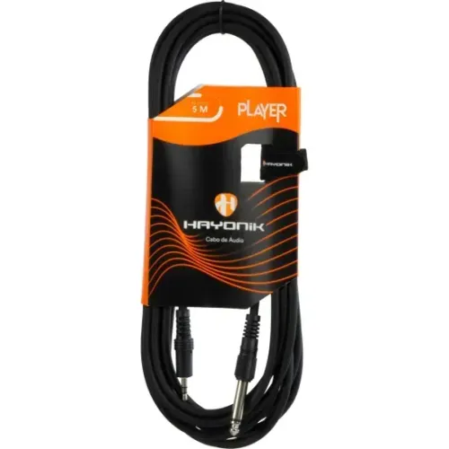 Cabo de Áudio Hayonik Player P2 x P10 5m Preto