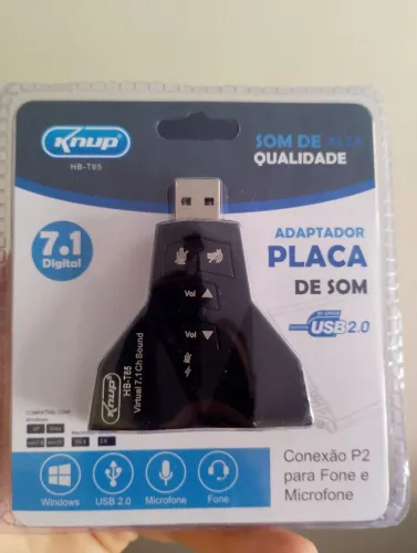 Placa de Som 7.1 USB 2.0 - Knup HB-T65