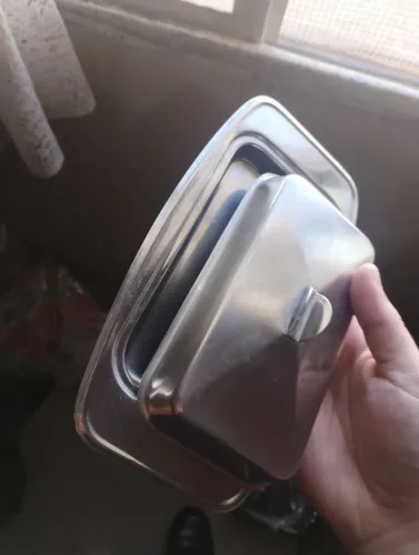 Porta Manteiga em Aço Inox. EM PERFEITO ESTADO DE CONSERVAÇÃO.