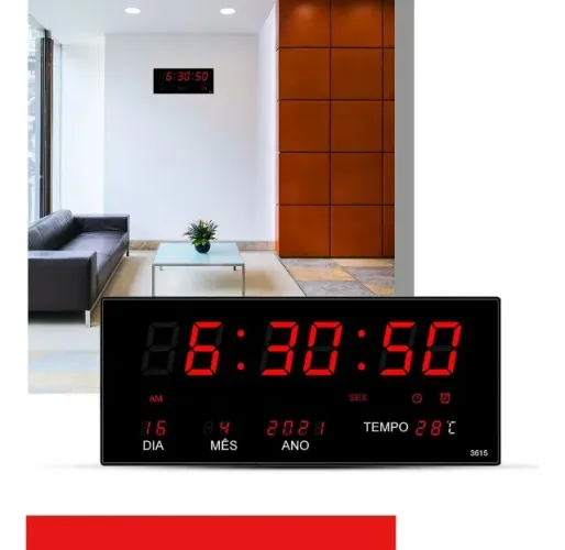 Relogio De Parede Luatek Lk 3615 Novo Relogio Grande Relogio Led Loja Coimbra Computadores