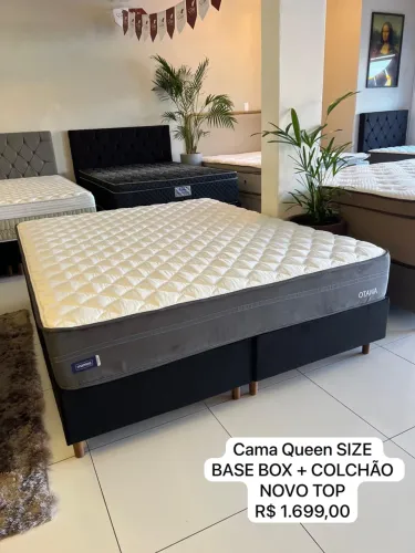Cama Box Queen Size  - Base Box + Colchão MANNES OTAWA Novo - ENTREGAMOS 