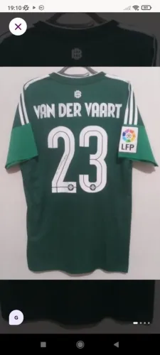 Camisa Real Betis 2015 / 2016 #23 Van der Vaart Jogo Autografada Certificada