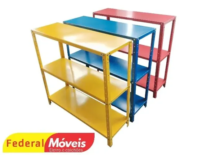 Estante em Aço Infantil Escolar 30cm Colorida em Aço - Entregamos