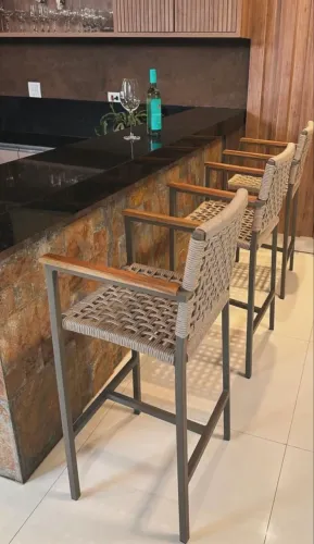 Conjunto banqueta bistrô móveis área gourmet 