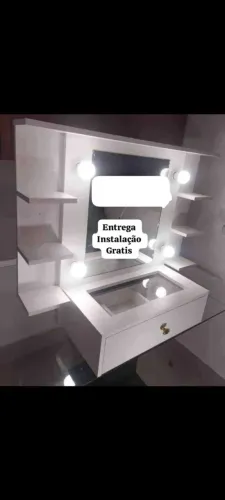 Penteadeira Camarim com Espelho e Gaveta