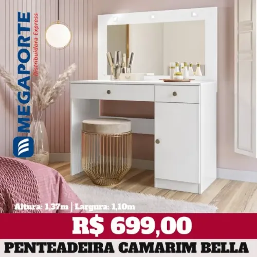 Penteadeira Camarim com LED 2 Gavetas (Novo) Entrega Grátis!