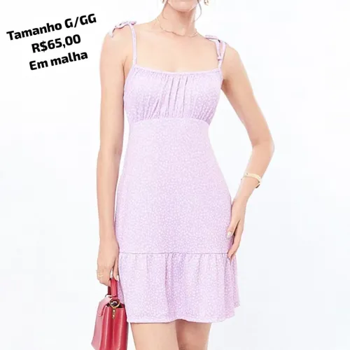 Vestido Lilás em Malha - Tamanho G/GG