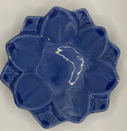 Mini estátua de flor lótus azul