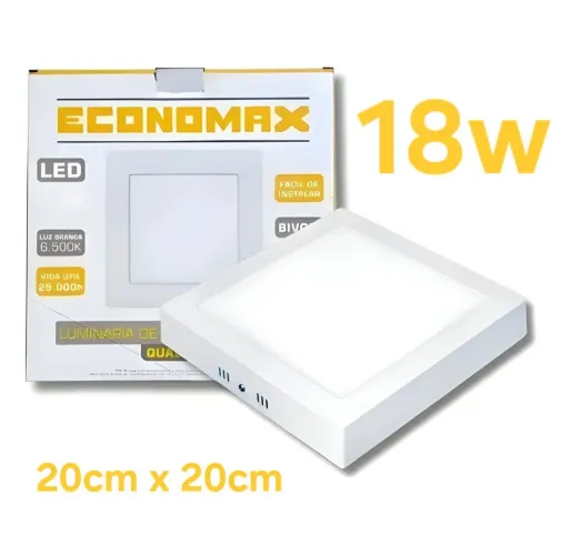 Plafon Luminária led quadrada Sobrepor 18w