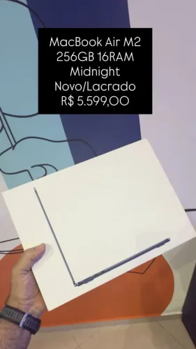 MacBook Air M2 / 256GB 16RAM / Midnight / R$ 5.599,00 | Novo Lacrado | Loja Física 