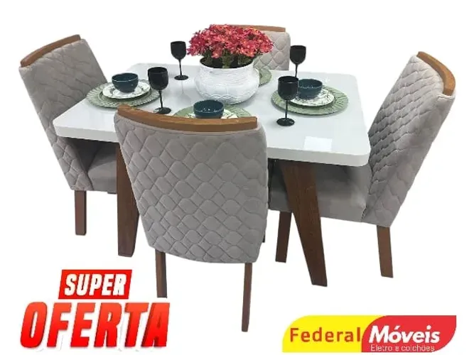 Mesa de Jantar 1,20x80cm c/ 4 Cadeiras MEGA OFERTA (ENTRE EM CONTATO)