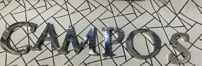 Letras Decorativas Cromadas - CAMPOS