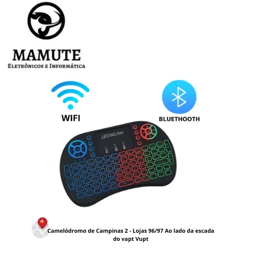 Mini Teclado Controle Sem Fio Wireless Iluminado LE-7716
