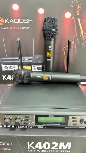 Microfone duplo sem fio Kadosh K402M