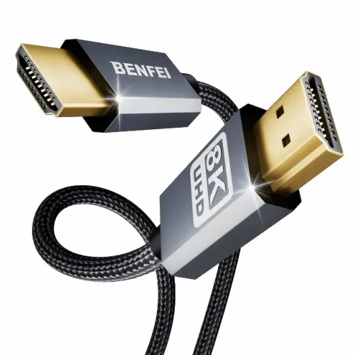Cabos HDMI 2.1 Trançado - Original BENFEI - 1,80 Metros - 4K 240Hz / 8K 60Hz / HD 240Hz