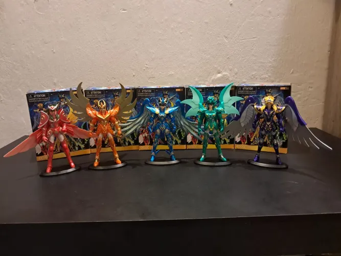 Kit 5 Action Figure Cavaleiros do Zodíaco Armadura Divina