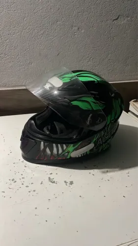 capacete texx Hawk Alien Verde e Preto