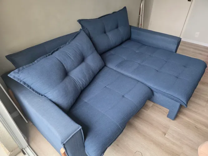 Sofa retratil linho 220x75