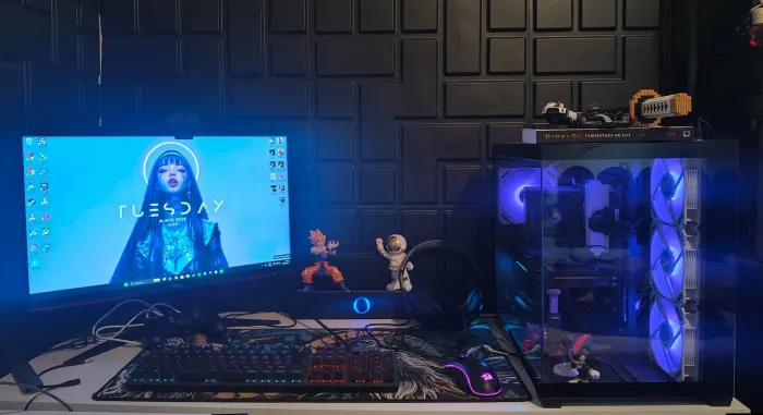PC Gamer Completo Roda Tudo - Ryzen 7 / RX 9060 XT 16GB + Monitor AOC 24" + Periféricos