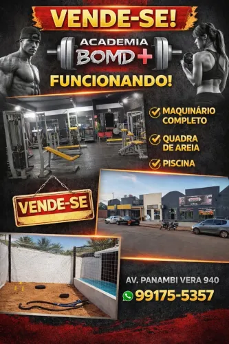 Venda de academia montada e funcionando.