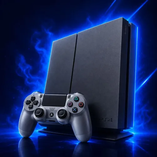 Playstation 4 (500GB) + 1 controle + 3 jogos (GTA,PES 18 E SPIDER MAN)