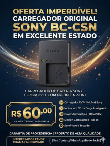 CARREGADOR ORIGINAL SONY BC-CSN