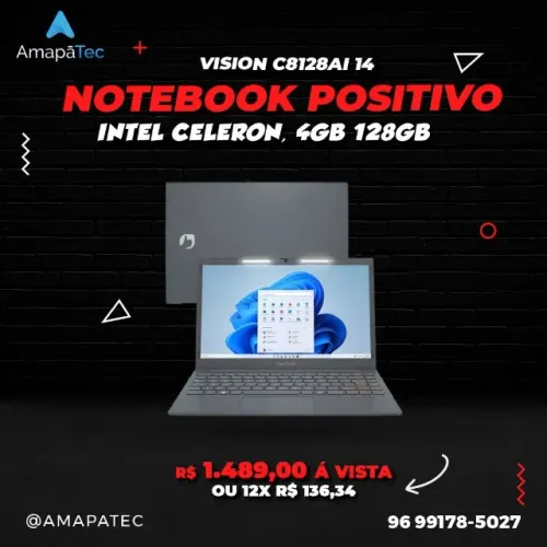 Notebook Positivo Vision C14 Intel Celeron 8GB 128GB