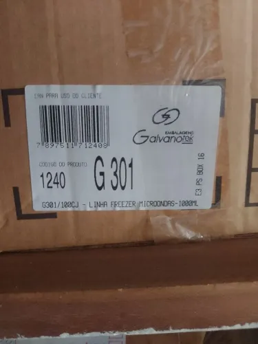 Embalagem freezer microondas