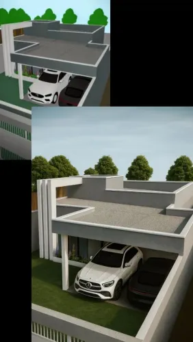 Plantas baixas e projetos de construção em 3D.