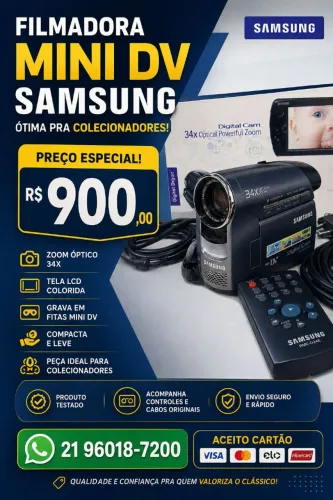 Filmadora digital Mini DV Samsung 