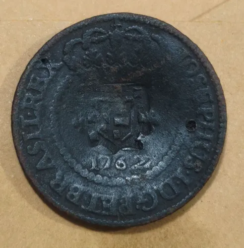 X réis 1762 com escudete 