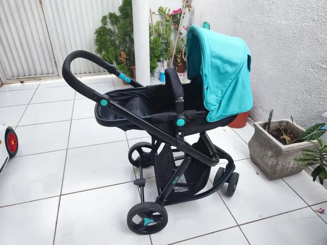 Carrinho De Bebê Moisés Travel System Mobi Duo Safety 1st, Preto/Verde seminovo