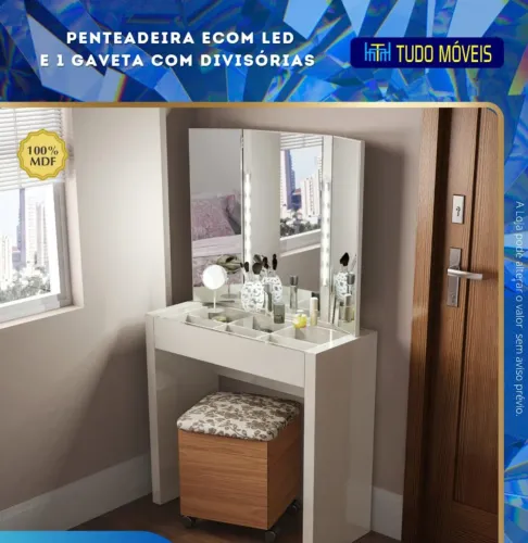 PENTEADEIRA ESPELHADA COM LED
