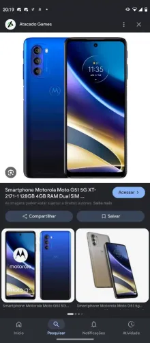 Moto g51 5g não tenho foto do aparelho mas se quiser vem pv