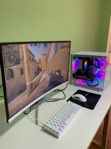 Pc Gamer Completo com Monitor Curvo Full White