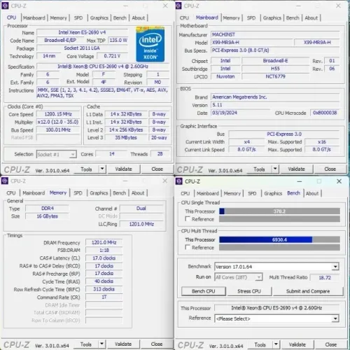 Kit Xeon X99 E5-2690 v4 + 2x 8gb DDR4 ECC 2400MHz