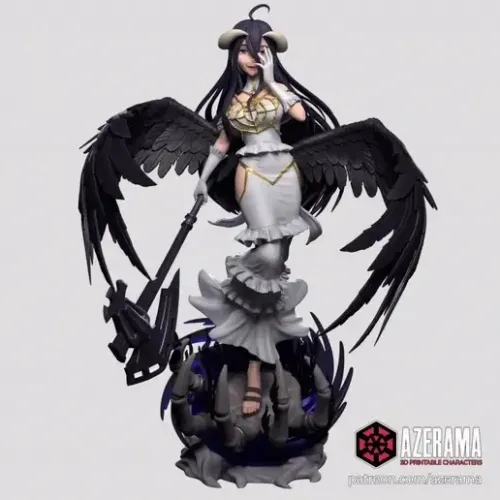 Albedo overlord 35cm colecionável alto detalhamento com 4 heads 