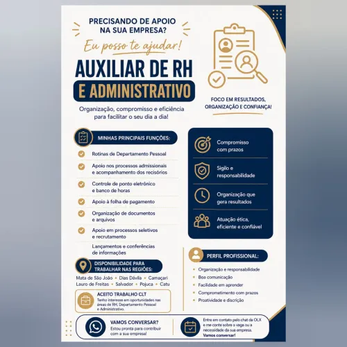 Auxiliar de RH/DP/ADMINISTRATIVO