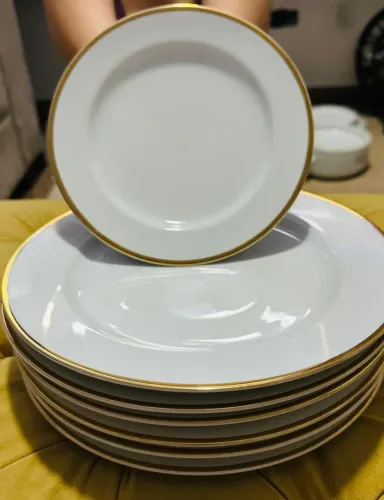 Aparelho De Jantar Porcelana Schmidt Pomerode Ouro 12 Peças