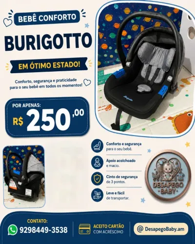 Bebê conforto Burigotto semi novo 