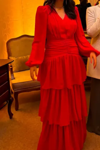 vestido ave rara vermelho