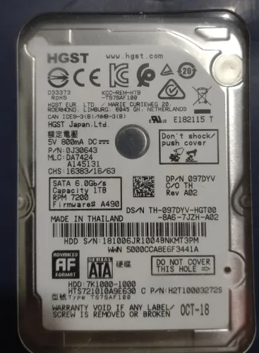 HD Modelo HGST HTS721010A9E630