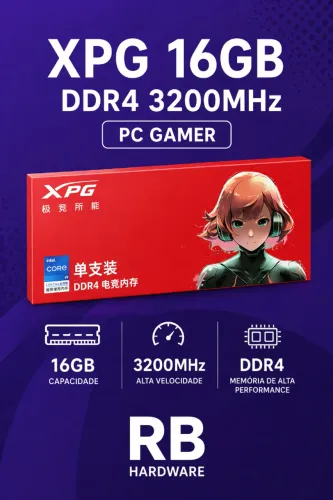 Memória PC 16GB DDR4 3200MHZ XPG Nova!