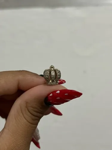 Berloque cora cravejada Prata 925