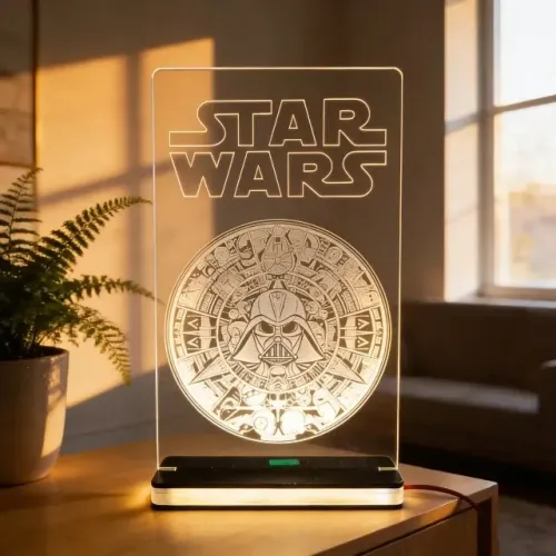 Star Wars Luminária De Mesa Linda Peça Perfeita Para Sua Decoração 25x14cm Com Fonte 