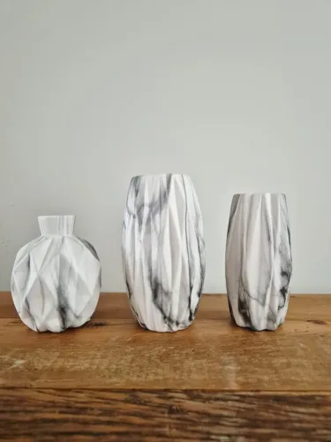Vaso de Cerâmica Efeito Mármore