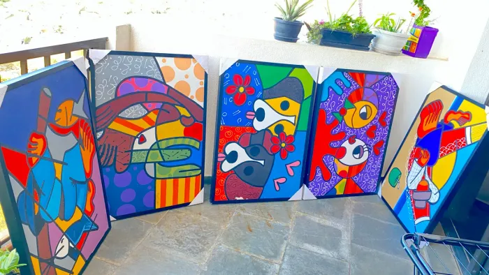 5 QUADROS ARTISTA BEL MATOS