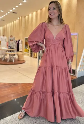 Vestido cetim Farm