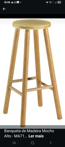 Banco alto madeira 71 cm